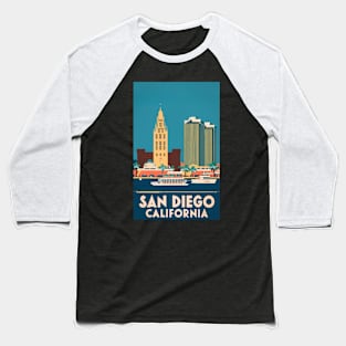 A Vintage Travel Art of San Diego - California - US Baseball T-Shirt